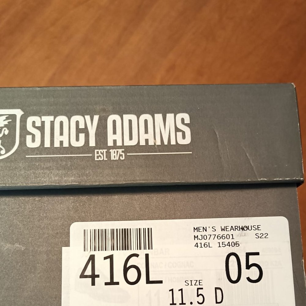 Stacy Adams Dunbar Wingtip Oxfords, Tan Size 11.5 Like New Condition - Picture 7 of 7